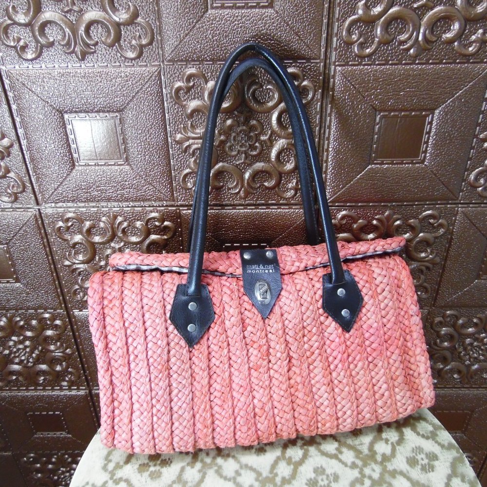 Matt & Nat Vegan Woven Jute Barrel Bag